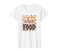 Im Just Here for The Food Foodie Fun Cita Camiseta, Mujer, Blanco, L