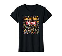 Im Just Here for The Food Foodie Fun Cita Camiseta, Mujer, Negro, S