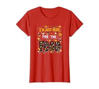 Im Just Here for The Food Foodie Fun Cita Camiseta, Mujer, Rojo, XL