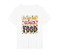 Im Just Here for The Food Foodie Fun Cita Camiseta, Mujer Tallas Grandes, Blanco, 3XL Grande