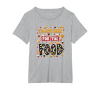 Im Just Here for The Food Foodie Fun Cita Camiseta, Mujer Tallas Grandes, Gris Jaspeado, 3XL Grande