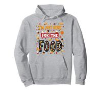 Im Just Here for The Food Foodie Fun Cita Sudadera con Capucha, Unisex para Adultos, Gris Jaspeado, L