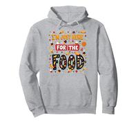 Im Just Here for The Food Foodie Fun Cita Sudadera con Capucha, Unisex para Adultos, Gris Jaspeado, XL