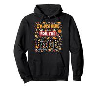 Im Just Here for The Food Foodie Fun Cita Sudadera con Capucha, Unisex para Adultos, Negro, S
