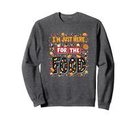 Im Just Here for The Food Foodie Fun Cita Sudadera, Unisex para Adultos, Jaspeado Oscuro, M