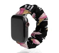 Im Just Here For The Free Ice Cream Scrunchie - Correa de repuesto elástica suave compatible con Apple Watch, 38mm/40mm, Acero inoxidable, No es una piedra preciosa