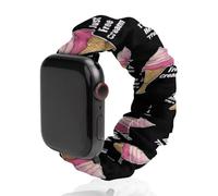 Im Just Here For The Free Ice Cream Scrunchie - Correa de repuesto elástica suave compatible con Apple Watch, 42mm/44mm, Acero inoxidable, No es una piedra preciosa