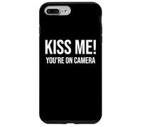 I'm Just Here for the Kiss Cam Show Kiss Me Youre On Camera Carcasa para iPhone 7 Plus/8 Plus