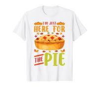 Im Just Here For The Pie Divertida Cena De Acción de Gracias Pavo Camiseta gráfica económica, Hombre, Blanco, XL