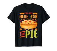 Im Just Here For The Pie Divertida Cena De Acción de Gracias Pavo Camiseta gráfica económica, Hombre, Negro, L