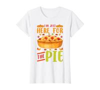 Im Just Here For The Pie Divertida Cena De Acción de Gracias Pavo Camiseta gráfica económica, Mujer, Blanco, XL