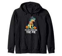 I'm Just Here for The Pie Funny Acción de Gracias T Rex Dinosaur Sudadera con Capucha