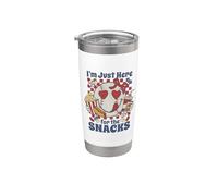 I'm Just Here For the Snacks Divertido Amante Del Béisbol Arte Vintage Vaso térmico de acero inoxidable de doble pared
