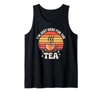 I'm just here for the Tea Retro Cute tea designs Tea Drinker Camiseta sin Mangas