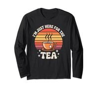 I'm just here for the Tea Retro Cute tea designs Tea Drinker Manga Larga
