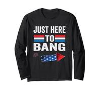 I'm Just Here to Bang 4th July Funny Petardo Manga Larga