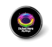 I'm Just Here to Close My Rings Rainbow Custom Pin Lapel Pins Round Badge Brooches Clothing Decoration for Women Men