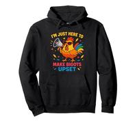 I'm Just Here To Make Bigots Upset Funny Chicken Pride Month Sudadera con Capucha