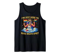 I'm Just Here To Make Bigots Upset Funny God Pride Month Camiseta sin Mangas
