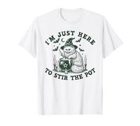 I'm Just Here to Stir The Pot Funny Witch Cat Halloween Camiseta