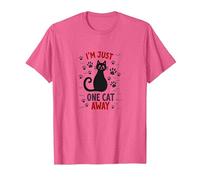 I'm Just One Cat Away - Divertido Amante de Las Mascotas Camiseta, Hombre, Rosa Jaspeado, 3XL