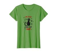 I'm Just One Cat Away - Divertido Amante de Las Mascotas Camiseta, Mujer, Hierba, L