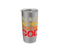 I'm Just Out Here Trusting God Christian Jesus Diciendo Cita Vaso térmico de acero inoxidable de doble pared