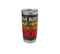 I'm Just Out Here Trusting God Christian Jesus Diciendo Cita Vaso térmico de acero inoxidable de doble pared