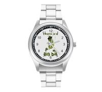 I'm Kind of A Big Dill Funny Pickle - Reloj de cuarzo personalizado de acero inoxidable con números arábigos para hombres y mujeres