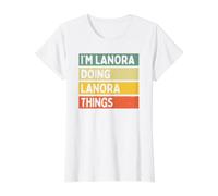 I'm Lanora Doing Lanora Things - Cita Personalizada Divertida Camiseta gráfica económica, Mujer, Blanco, S