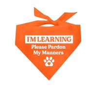I'm Learning Please Pardon My Manners - Bandana para perro (varios colores)