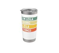I'm Leila Doing Leila Things - Cita personalizada divertida Vaso térmico de acero inoxidable de doble pared