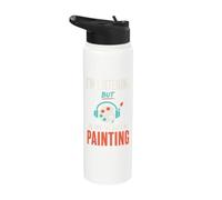 Im Listening But in My Head Im Painting Painter Artist Stainless Steel Insulated Water Bottle