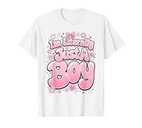 Im Literally Just A Boy Camiseta Blanca Letras Rosa Camiseta