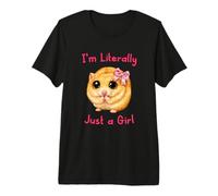 I'm Literally Just a Girl Cute Funny Hamster Big Eyes Meme Camiseta Premium