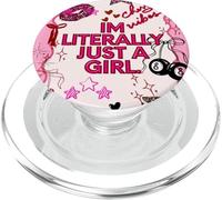 I'm Literally Just A Girl Pink Leopard Star Cherry Ball 8 PopSockets PopGrip para MagSafe