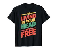 I'm Living In Your Head Rent Free Cita sarcástica audaz Camiseta gráfica económica, Hombre, Negro, XL