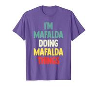I'm Mafalda Doing Mafalda Things Fun Nombre Personalizado Mafal Camiseta, Hombre, Morado Jaspeado, XXL