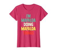 I'm Mafalda Doing Mafalda Things Fun Nombre Personalizado Mafal Camiseta, Mujer, Rojo Jaspeado, M