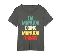 I'm Mafalda Doing Mafalda Things Fun Nombre Personalizado Mafal Camiseta, Mujer Tallas Grandes, Asfalto, 2XL Grande