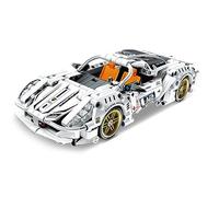 iM.Master - Super Car Blanco - Maqueta de Coche Technic Función Pull Back - Bloques de Construcción para Adultos y Niños - 437 Piezas - Escala 1:20 - Juegos Educativos Stem - Maqueta para Construir