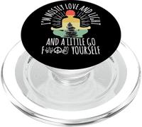 I'm Mostly Peace Love and Light and A Little Go Yoga Camiseta PopSockets PopGrip para MagSafe