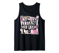 I'm Nicer Than My Face Looks Funny Sarcástico Cita Retro Camiseta sin Mangas