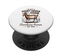 I'm Not A Short Order Cook Funny Goat Mom Humor Design PopSockets PopGrip Adhesivo