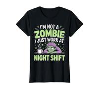 I'm Not A Zombie I Just Work At Night Shift |- Camiseta gráfica económica, Mujer, Negro, XL