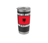 I'm Not Angry I'm Albanian Albanian Albania Flag Albanian-American Vaso térmico de acero inoxidable de doble pared