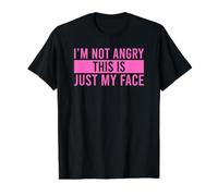 I'm Not Angry This Is Just My Face Camiseta gráfica económica, Hombre, Negro, XL