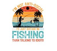 I'm Not Anti-Social I'd Just Rather Be Fishing Notebook: Funny Fishing Quote Lined Journal for Anglers and Introverts Who Love the Outdoors 120 Pages 6x9