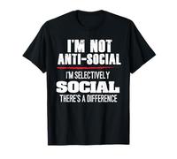 I'm Not Anti-Social Lust Camiseta Unisex Adulto Classic V-neck Short Sleeve T-shirt Black S