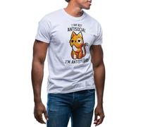 I'm Not Antisocial I'm AntiStupid Funny Camiseta de Hombre Blanca Size S
